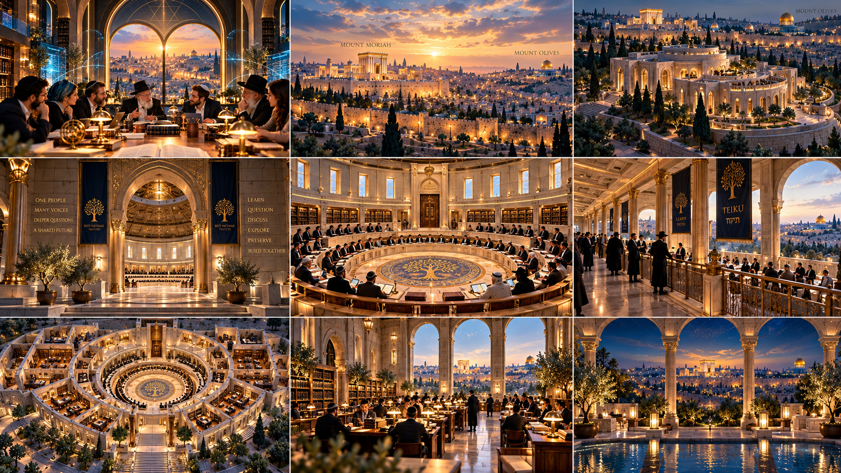 The Nine Portals of Wisdom — From TEIKU open-air pavilions to the high circular amphitheater and twilight libraries