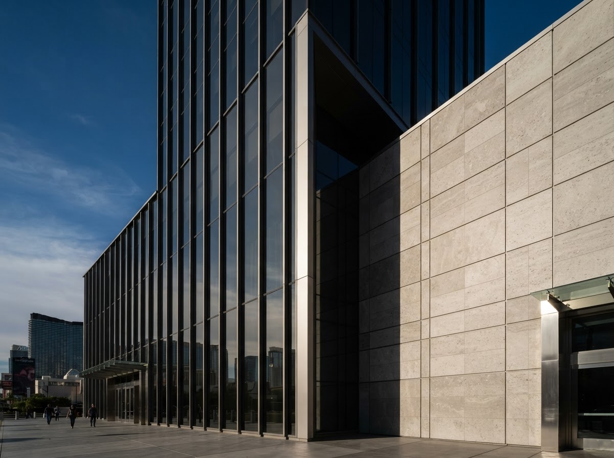 Modern architectural facade in Las Vegas