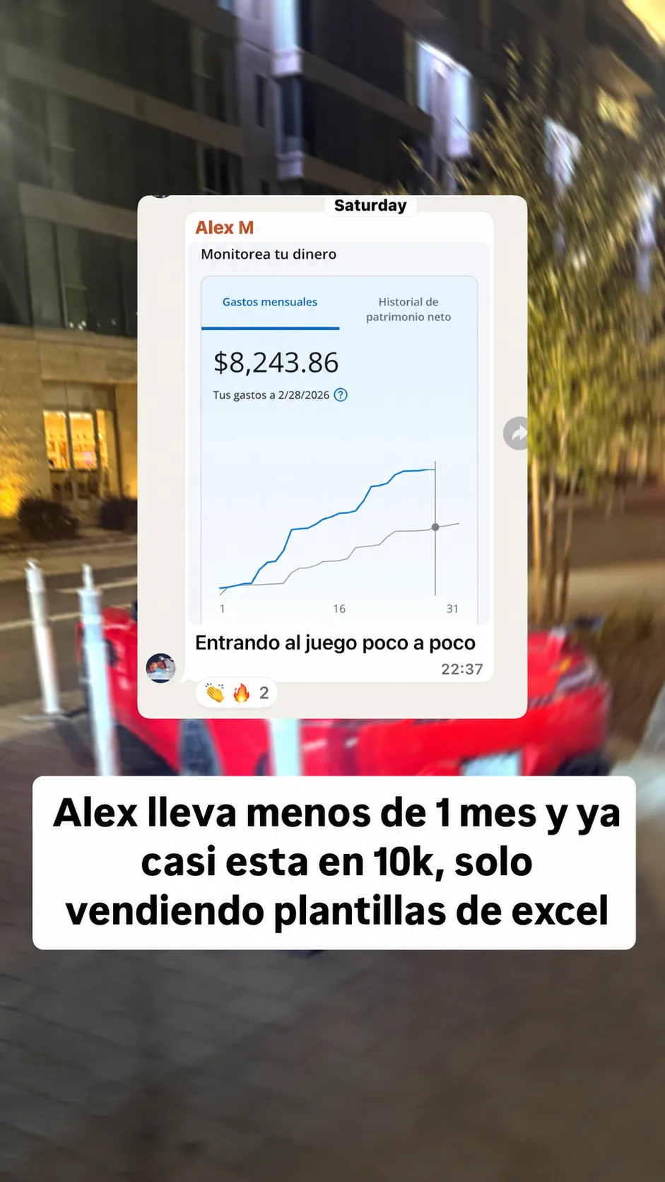 Alex lleva menos de 1 mes y ya casi está en 10k