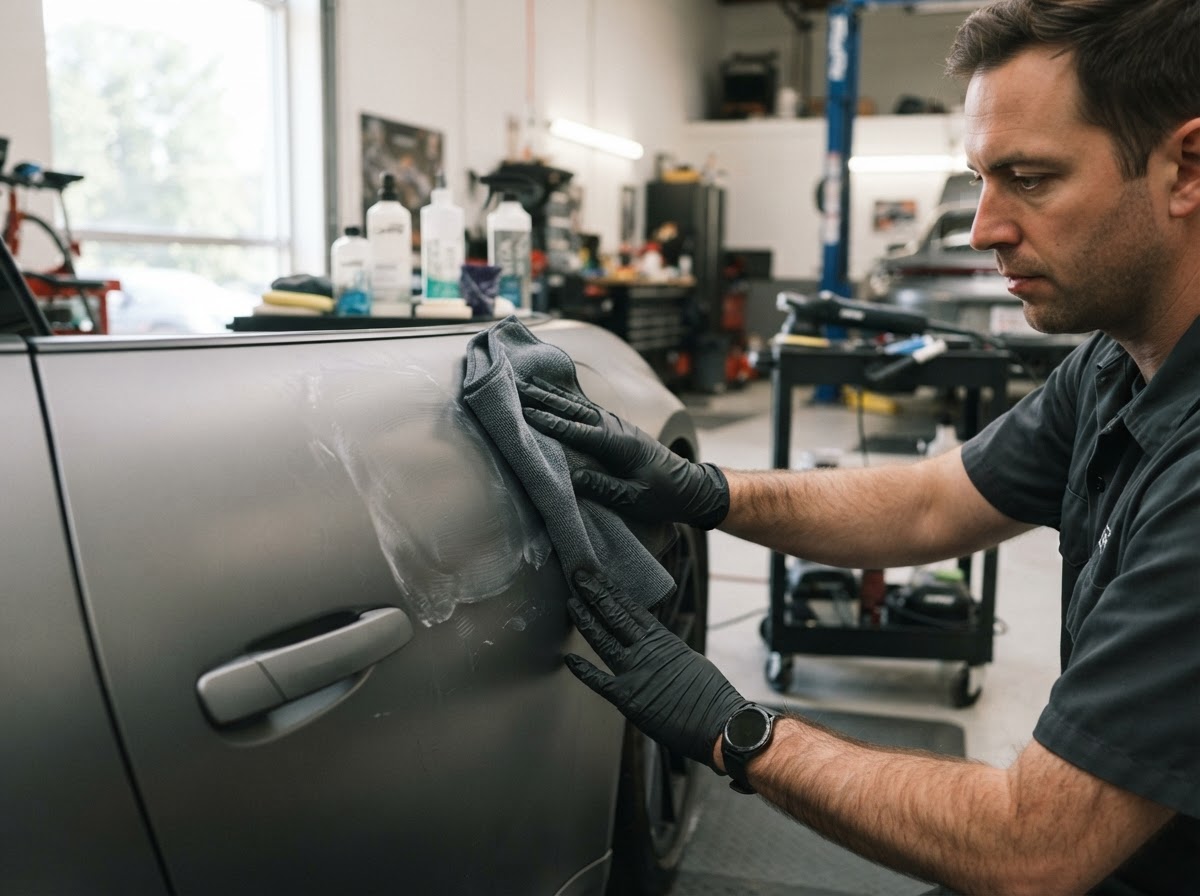 Refinement en eindcontrole van de lak na paint correction in Zeewolde