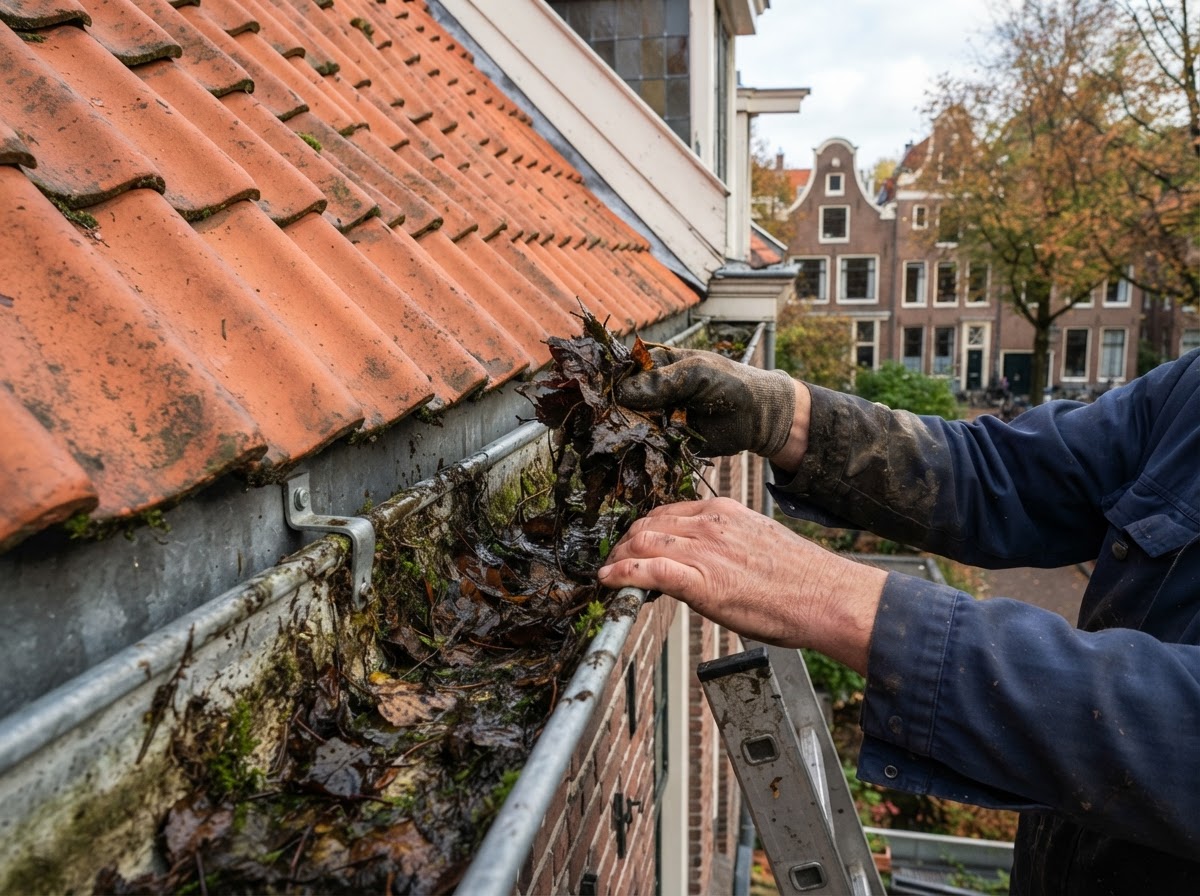 Dakgoot leeghalen — professionele reiniging door LD Multiclean Service