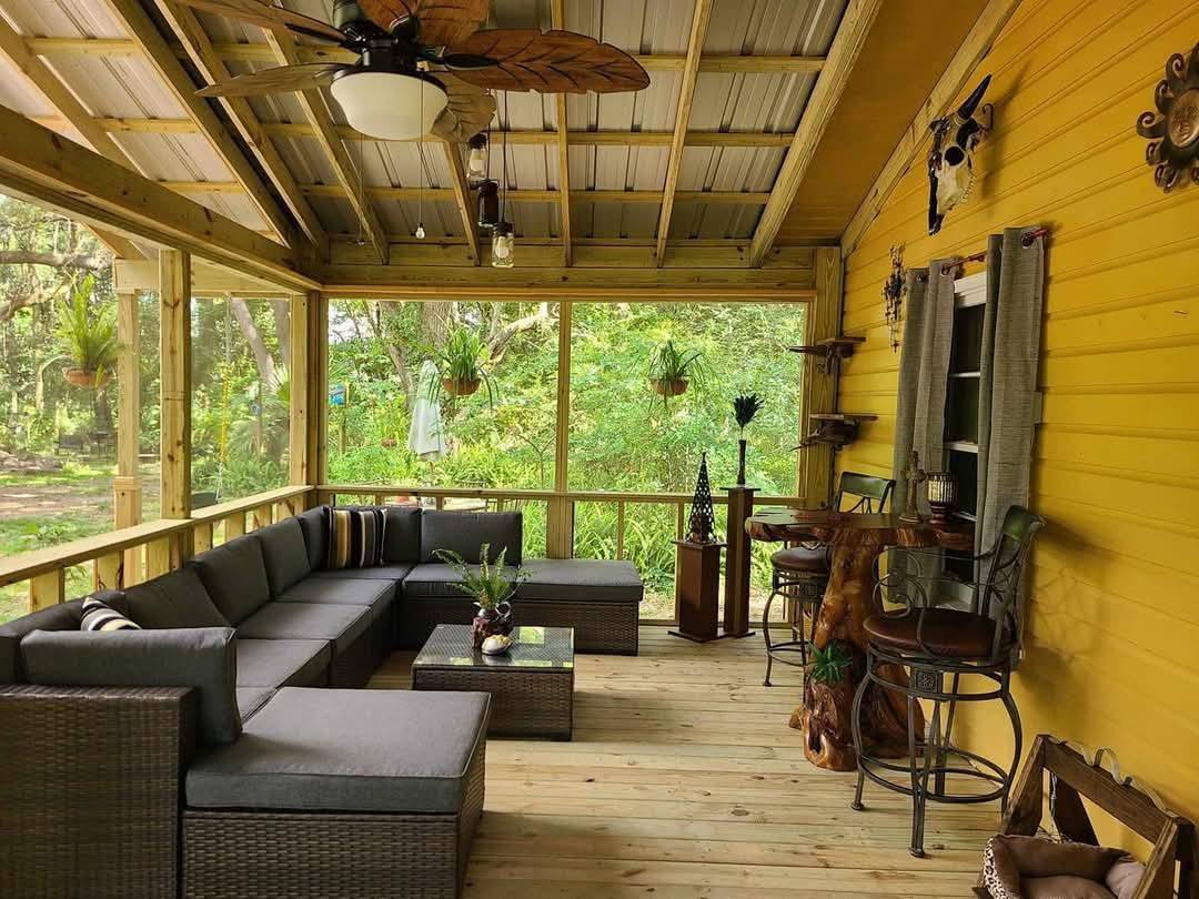 Screened Outdoor Living Lounge & Fan by Protech Decks in South Mobile County