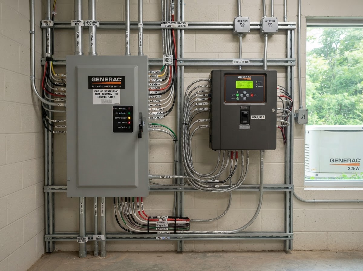 Standby backup generator with automatic transfer switch in Greer, SC