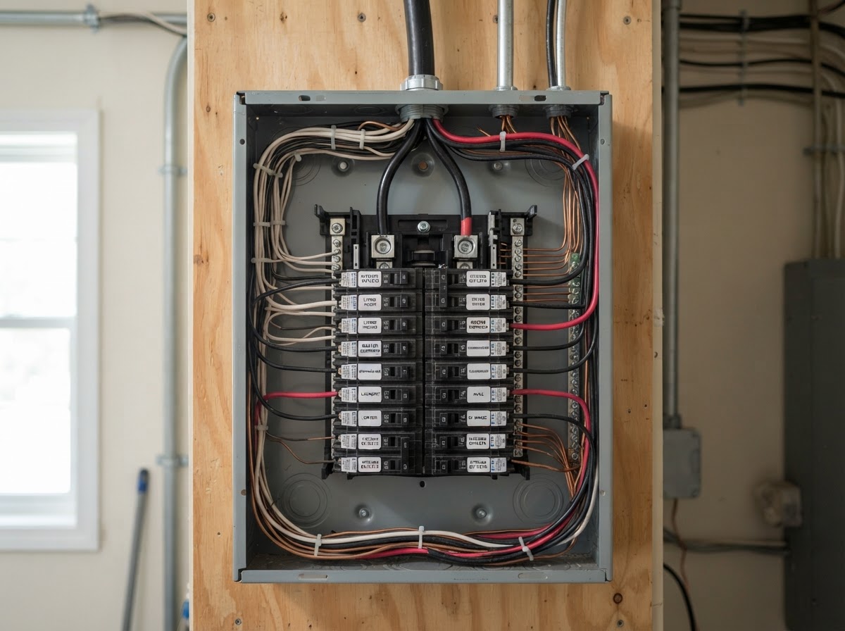 200-amp electrical panel and service upgrade installed in Spartanburg, SC