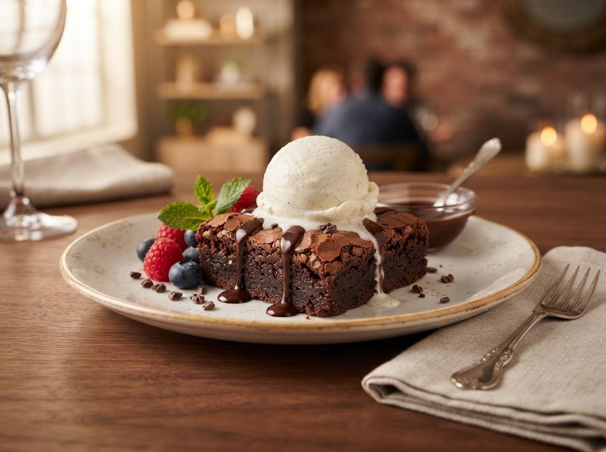 Brownie de chocolate (con helado de vainilla)