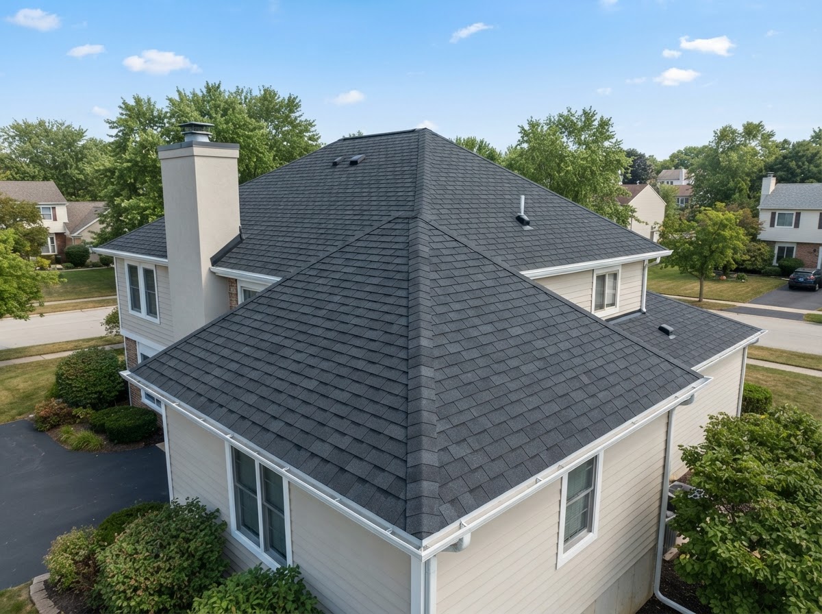 After roof replacement — new shingles