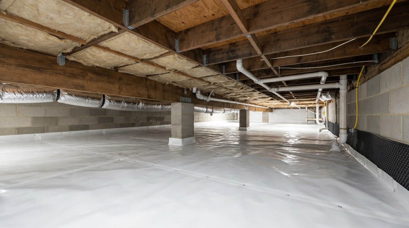 Clean crawl space and attic vapor barrier installation by Los Angeles specialists
