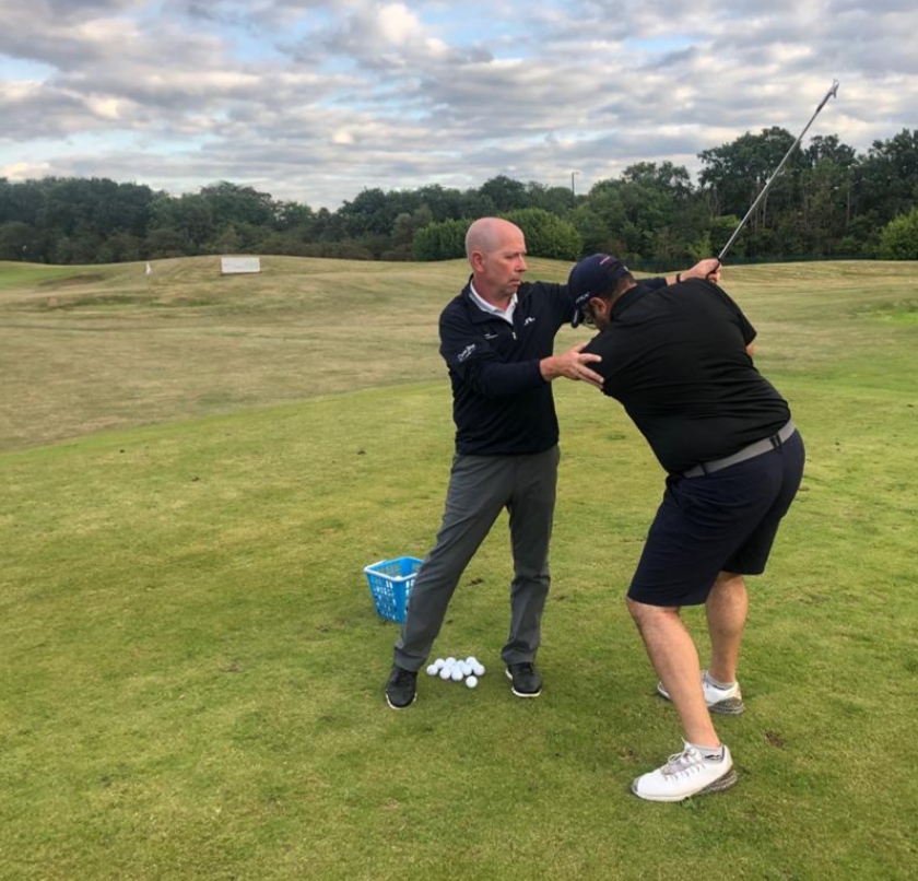 Full swing body turn instruction
