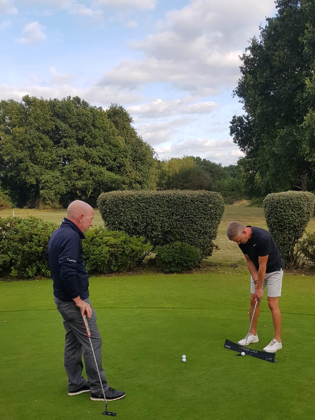 Putting stroke guidance with laser/arc tools