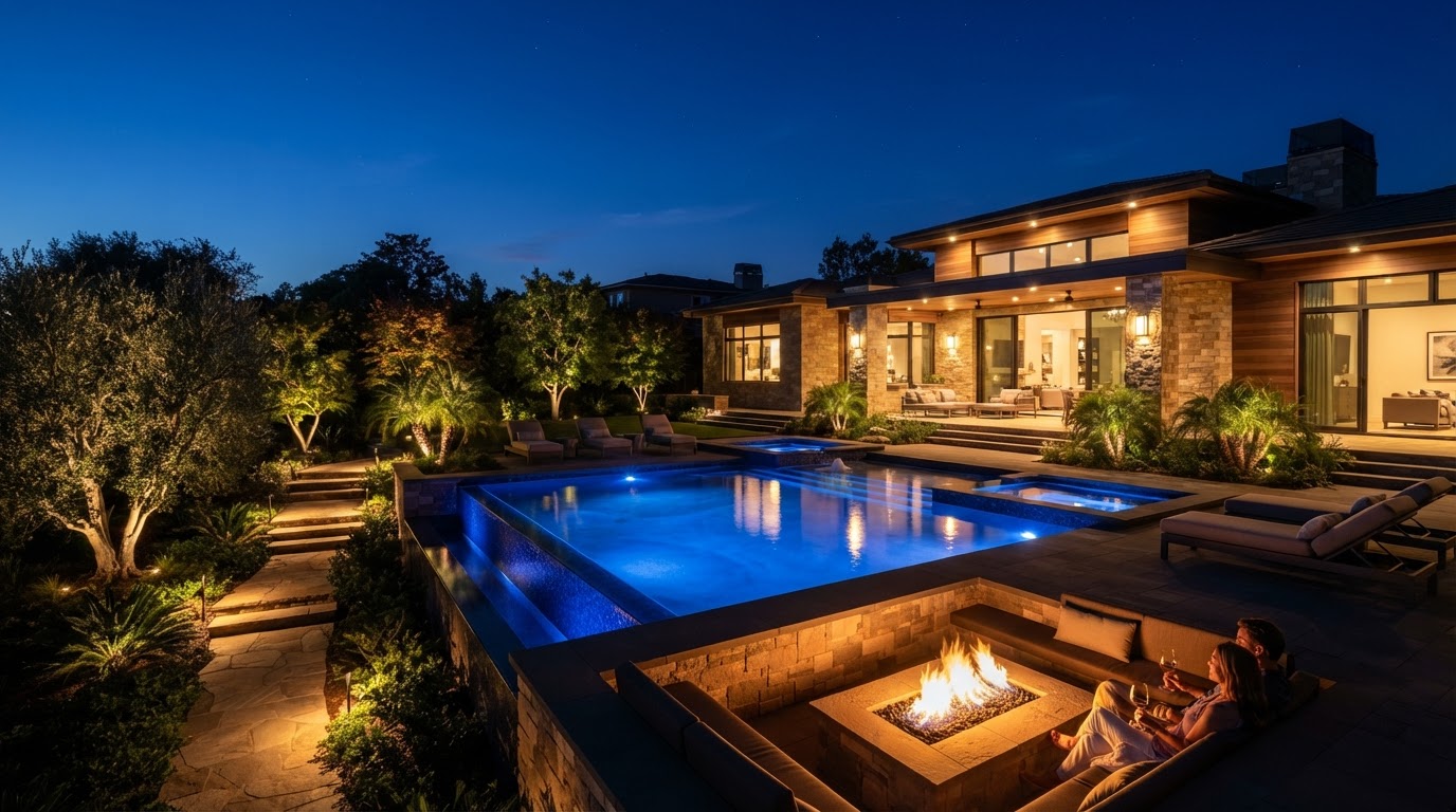 Backyard at Night