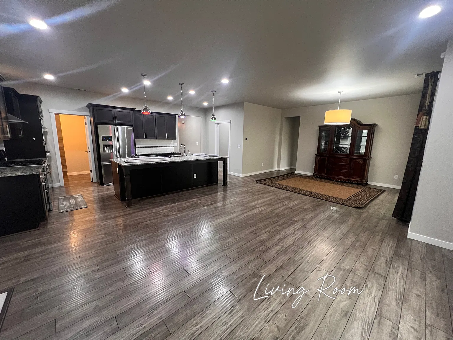 Spacious Living Room & Open Kitchen Flow