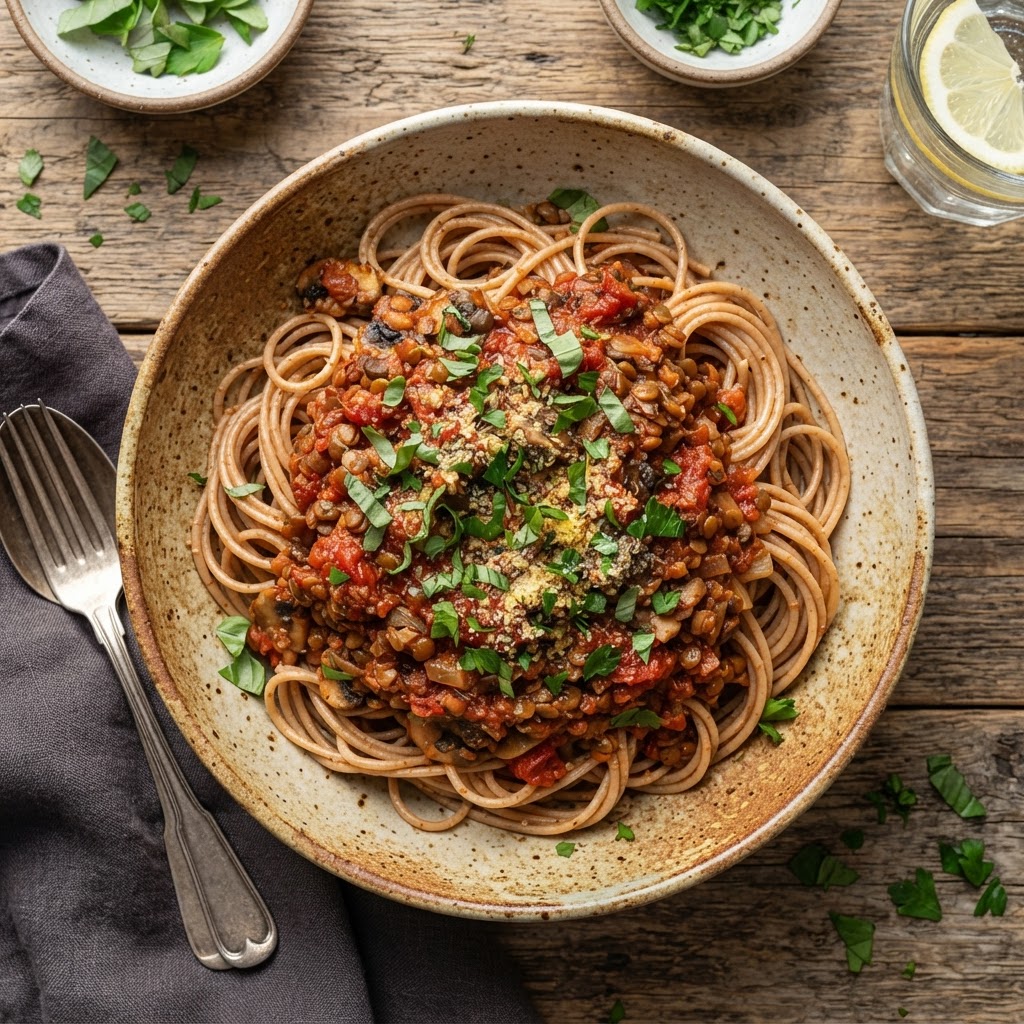 Lentil & Mushroom Bolognese