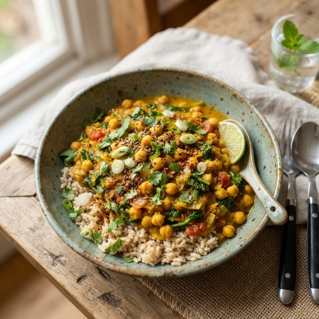 Chickpea & Spinach Curry
