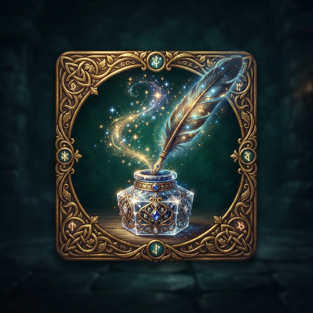 Starlight Quill & Arcane Inkpot