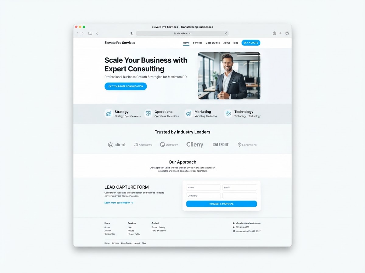 Conversion-focused service business website mockup