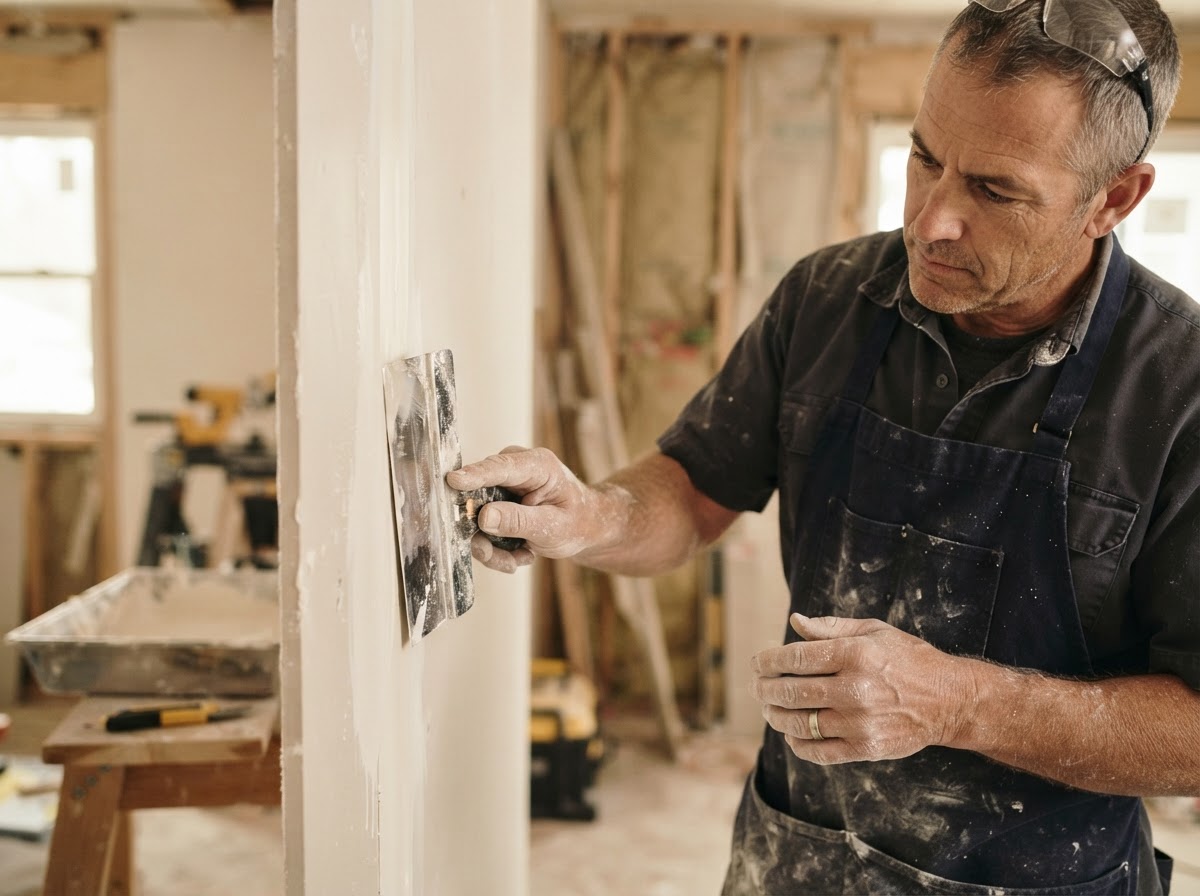 Taping and mudding a drywall seam