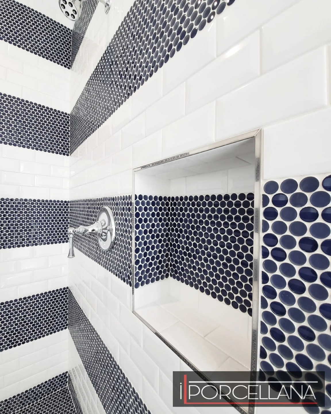 Master bath with hexagon mosaic floor and freestanding tub