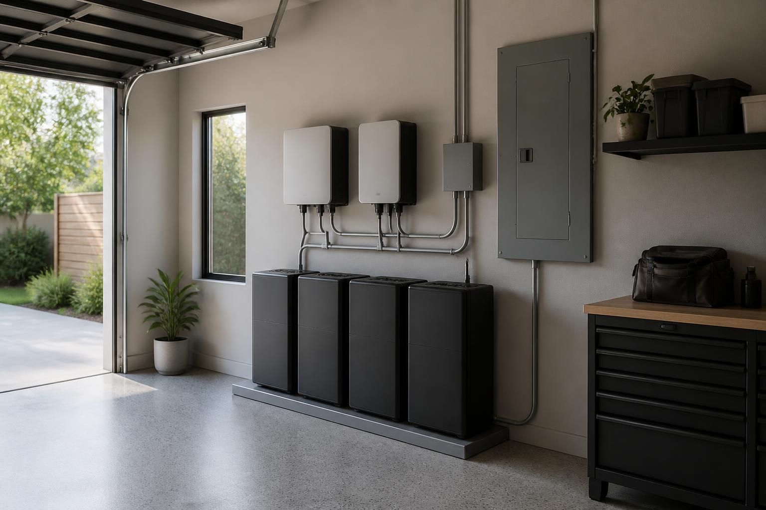 Organized home battery storage unit