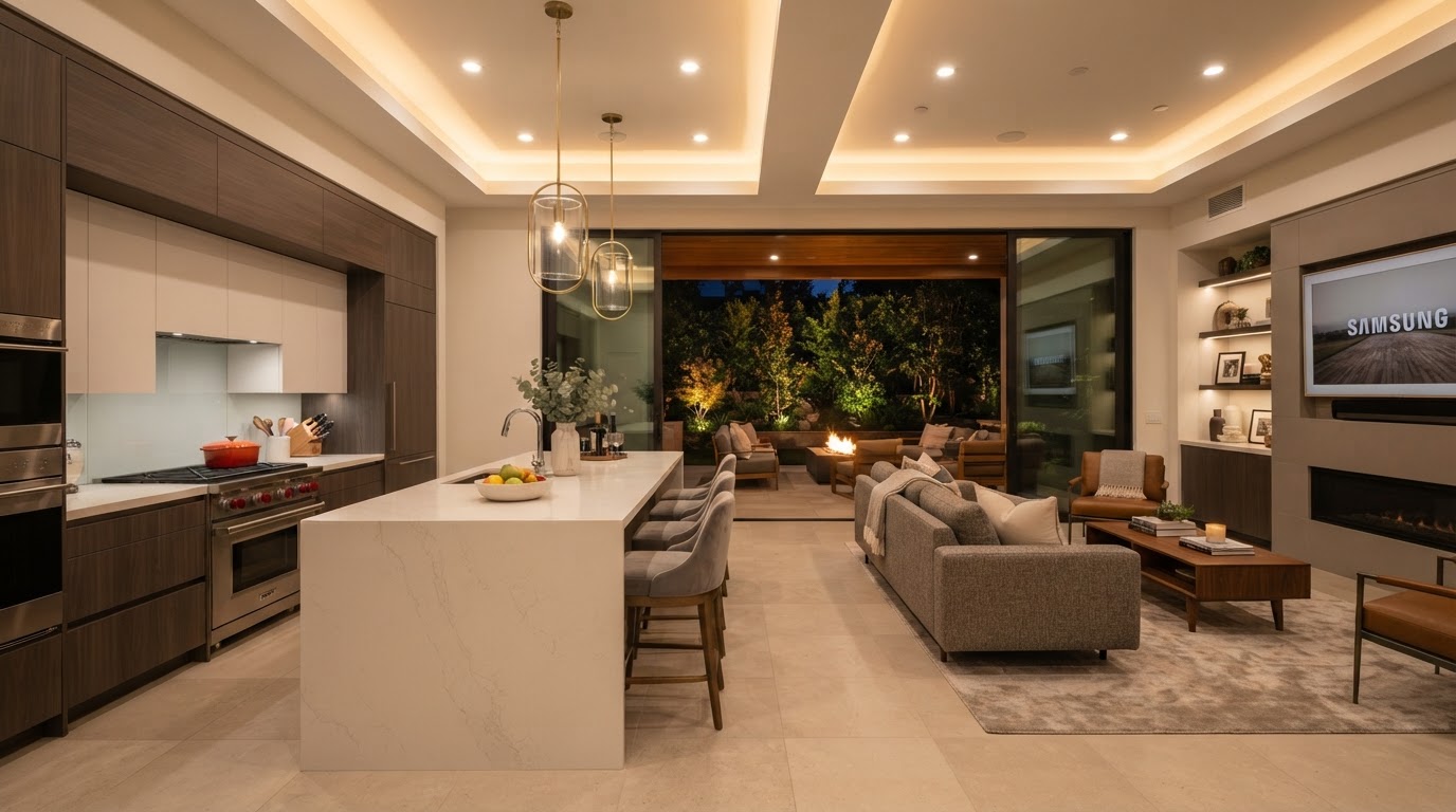 Warm luxury home interior lighting