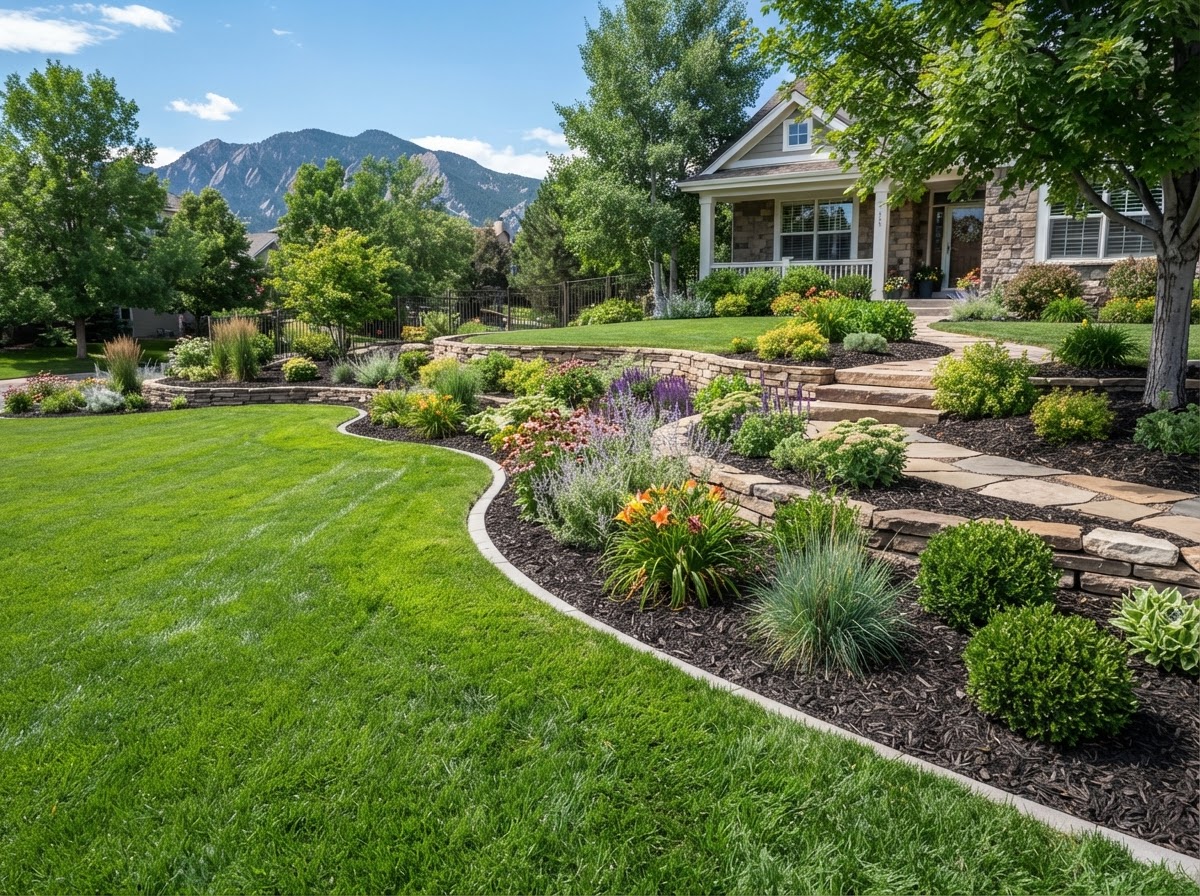 Colorado Mountain Front Yard Rockery & Turf