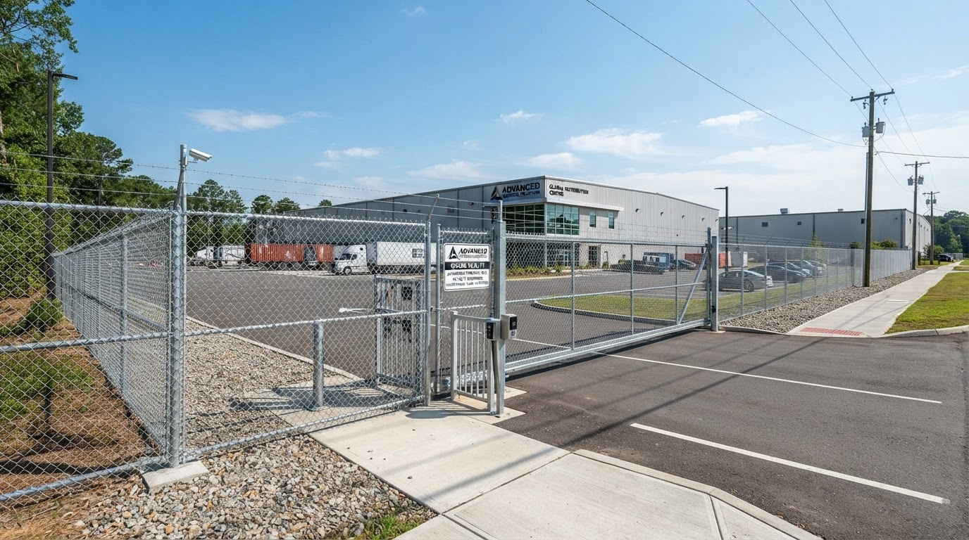 Industrial security chain link fencing in Severn Township