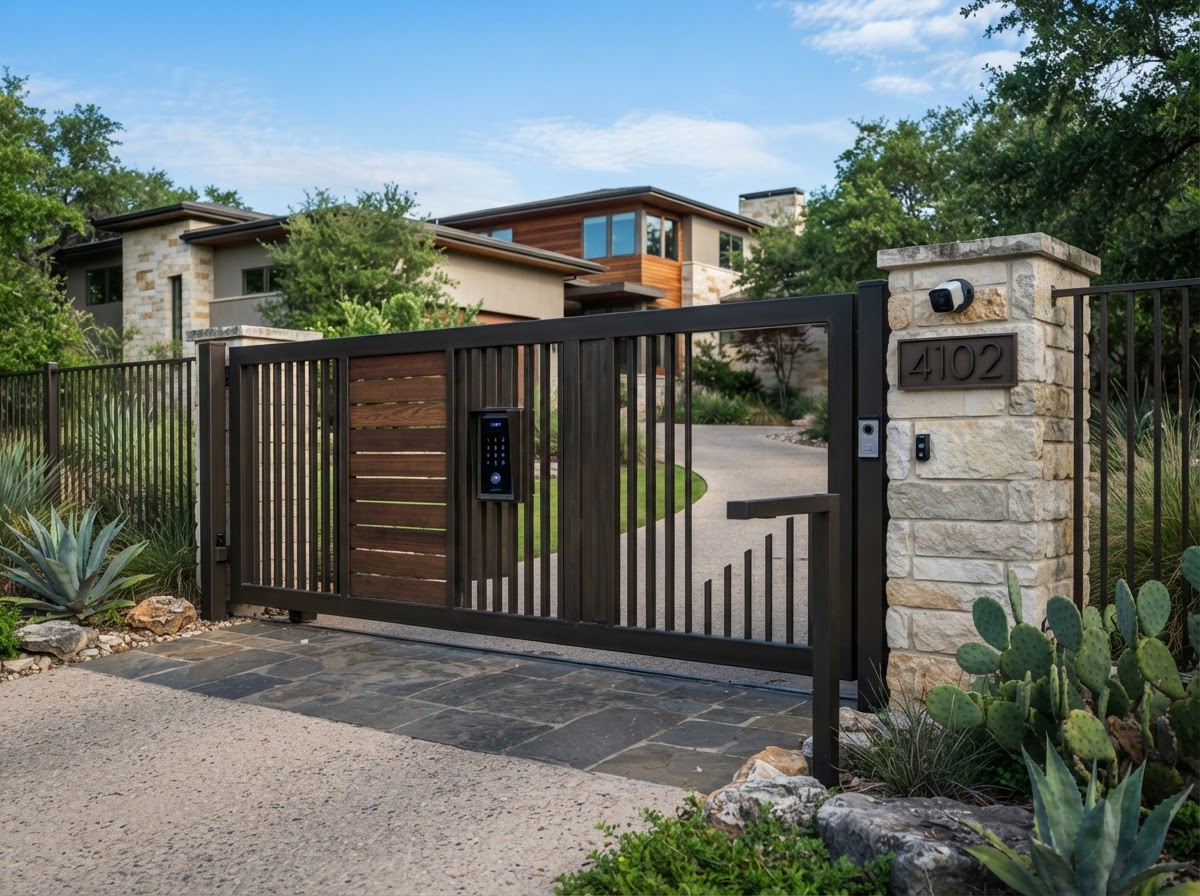 Ornamental metal perimeter fence installed in Midland