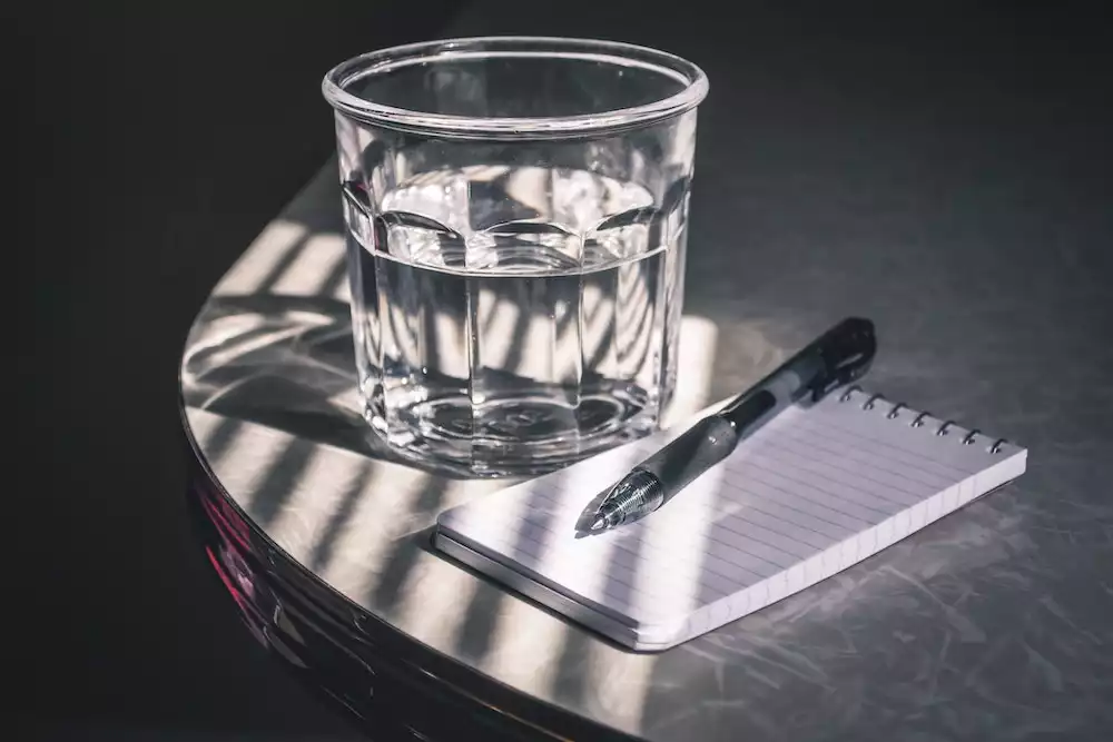 Glass of pure clean drinking water