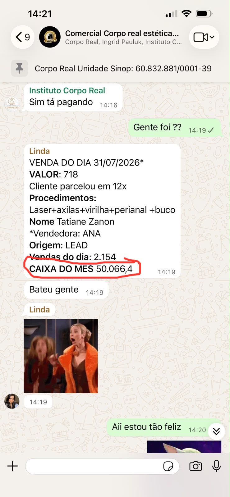 Print do Resultado R$50.065