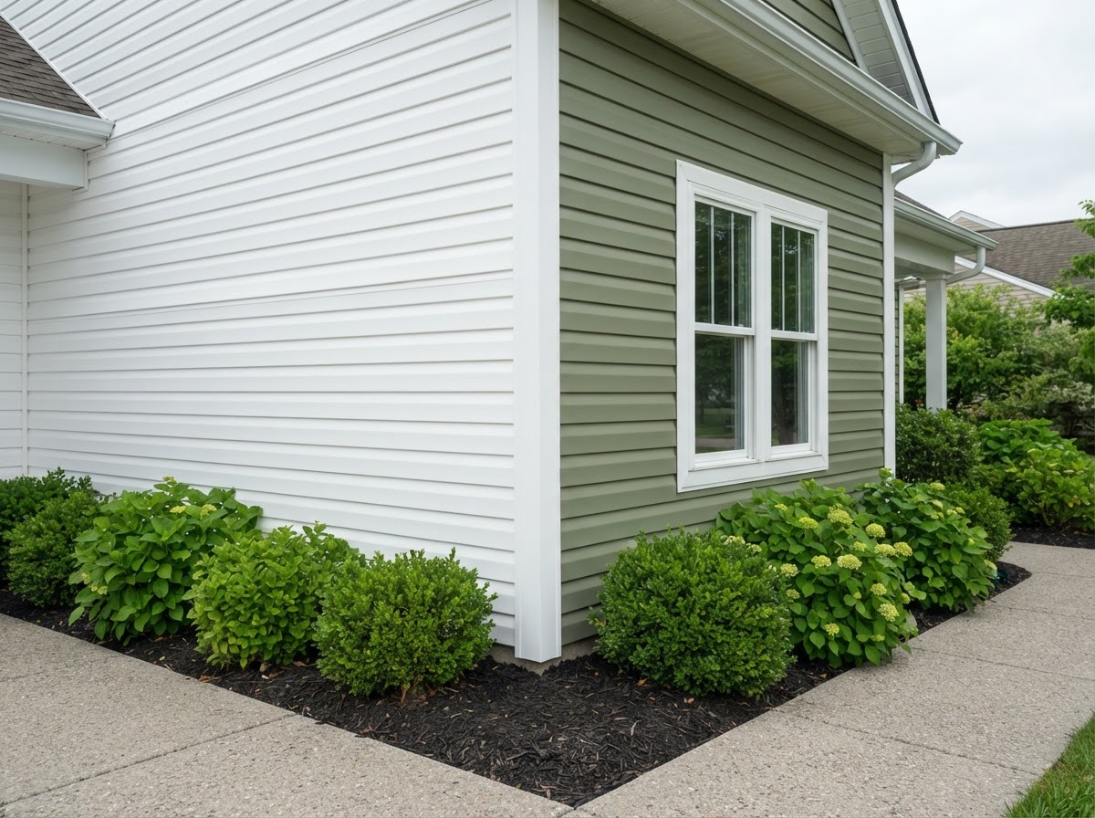 Clean house siding after soft wash (demonstration)