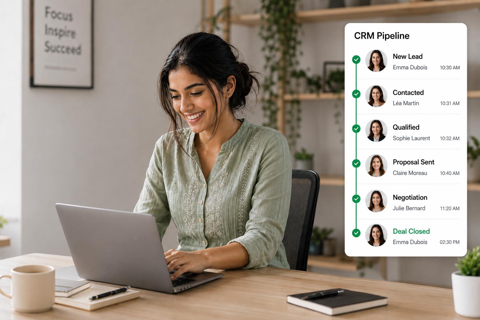Automated CRM Pipeline tracking leads from initial contact to deal closed