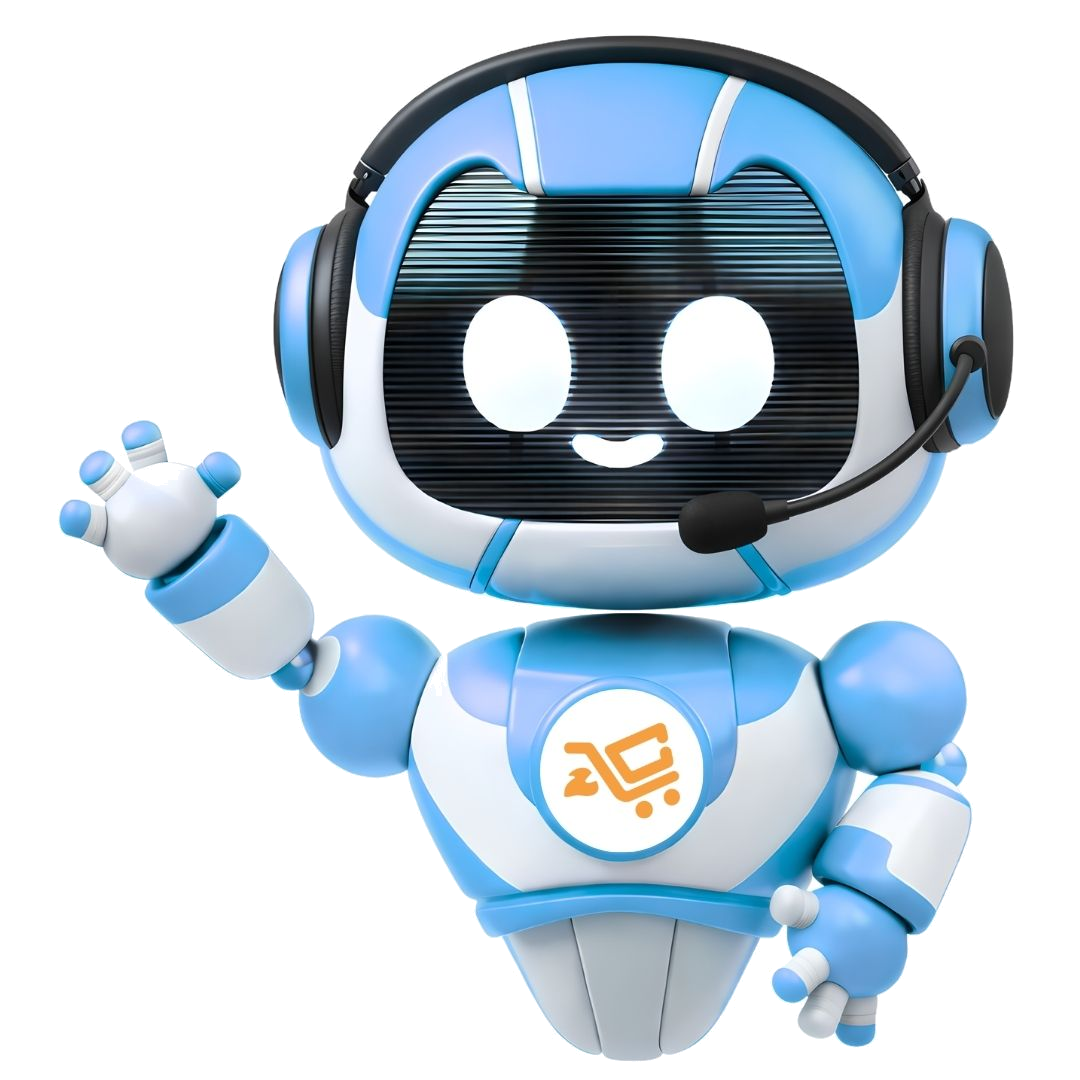 Launch Commerce Blue Robot Mascot