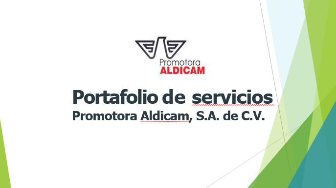 Portafolio de servicios Promotora Aldicam, S.A. de C.V.