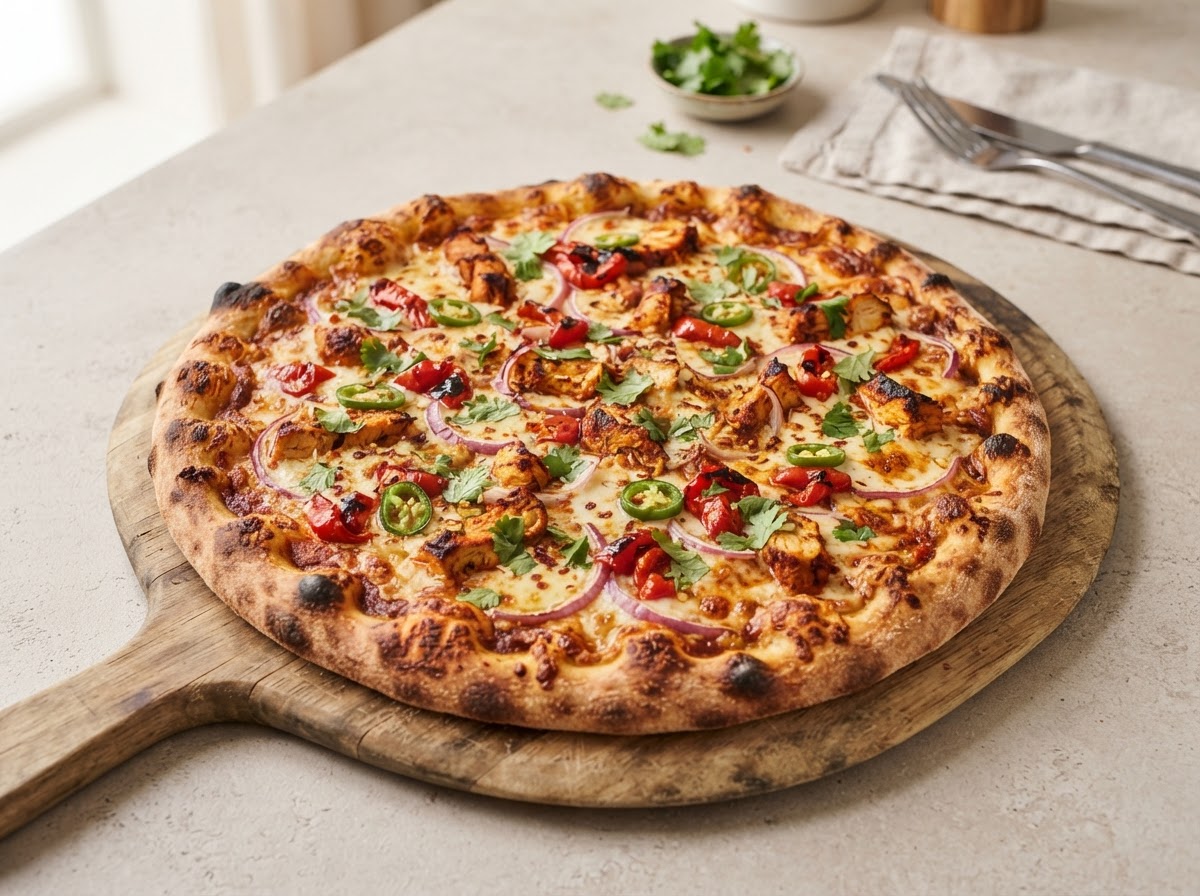 Spicy Tandoori BBQ Chicken Pizza