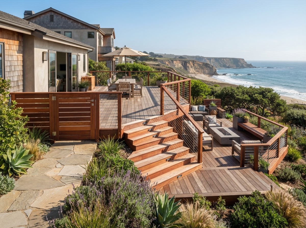 Redwood Deck & Access Gate