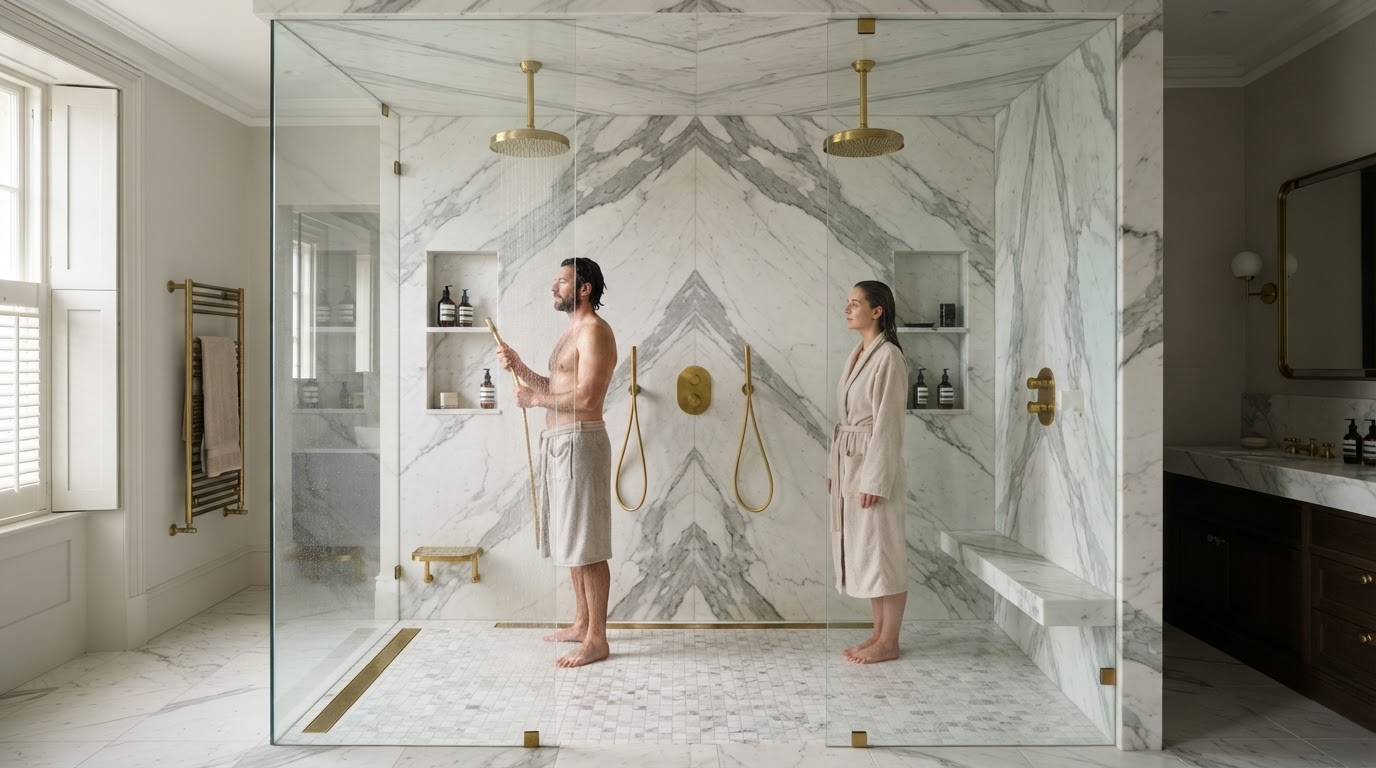 Luxury Custom Showers: Modern Trends, Curbless Entries & Waterproofing