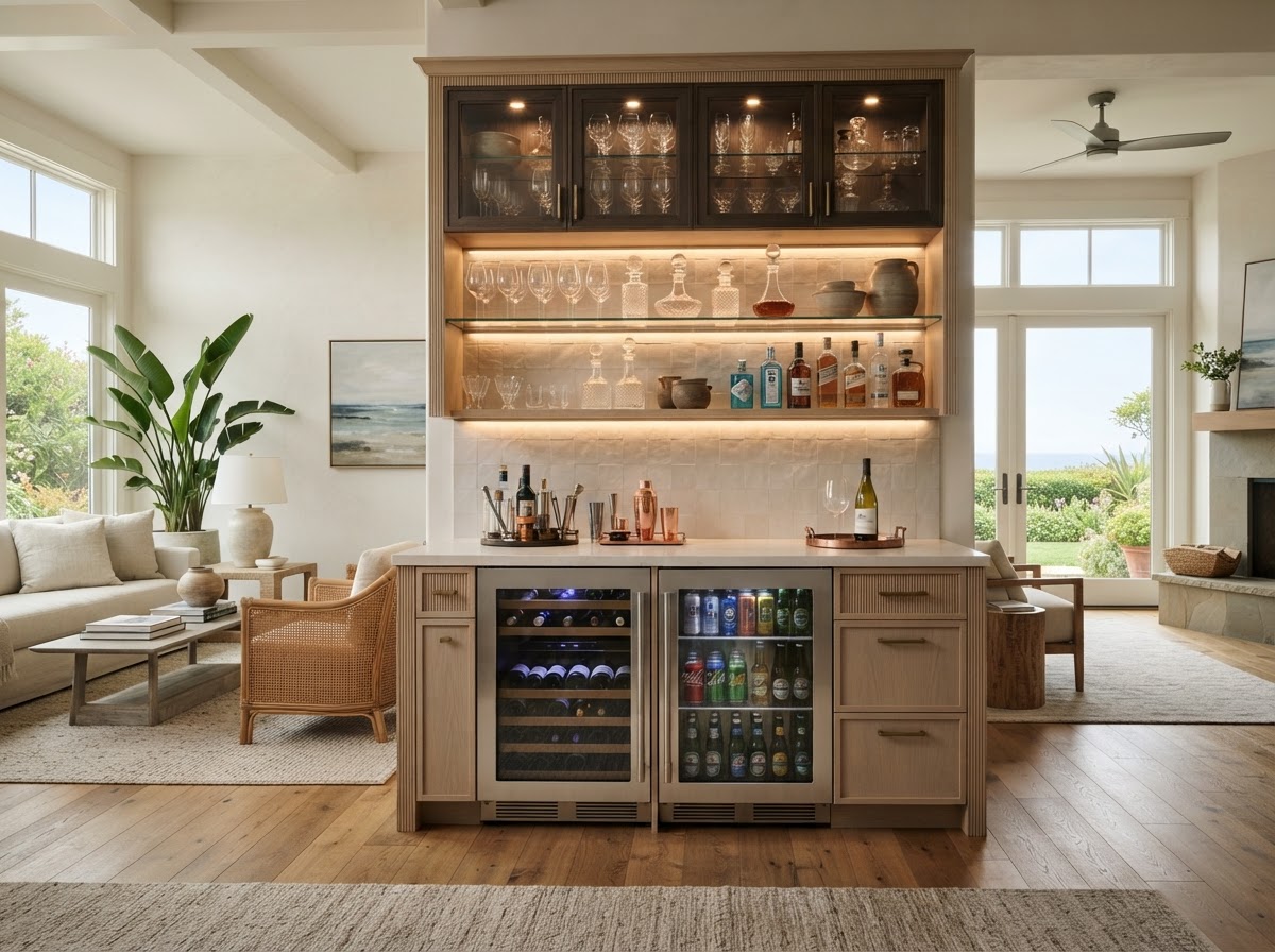 Custom Built-In Wine Bar