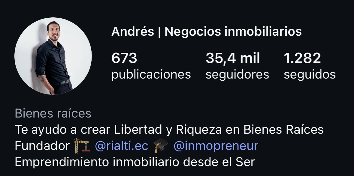 Caso de éxito de Andrés - US$ 6.500 en 6 días