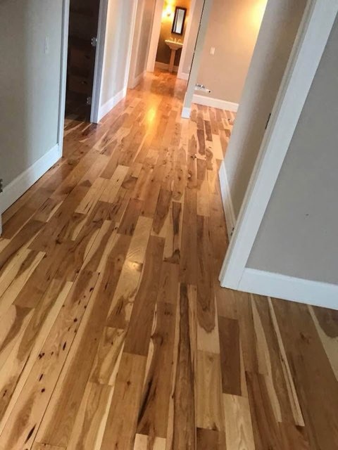 Hickory hardwood hallway floor installed by American Flooring LLC in the Sun Prairie, WI area