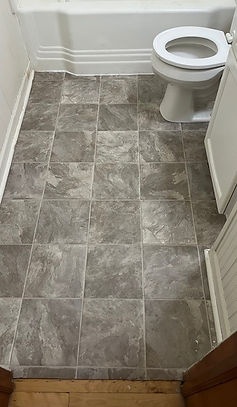 Bathroom floor installation by American Flooring LLC in the Sun Prairie, WI area