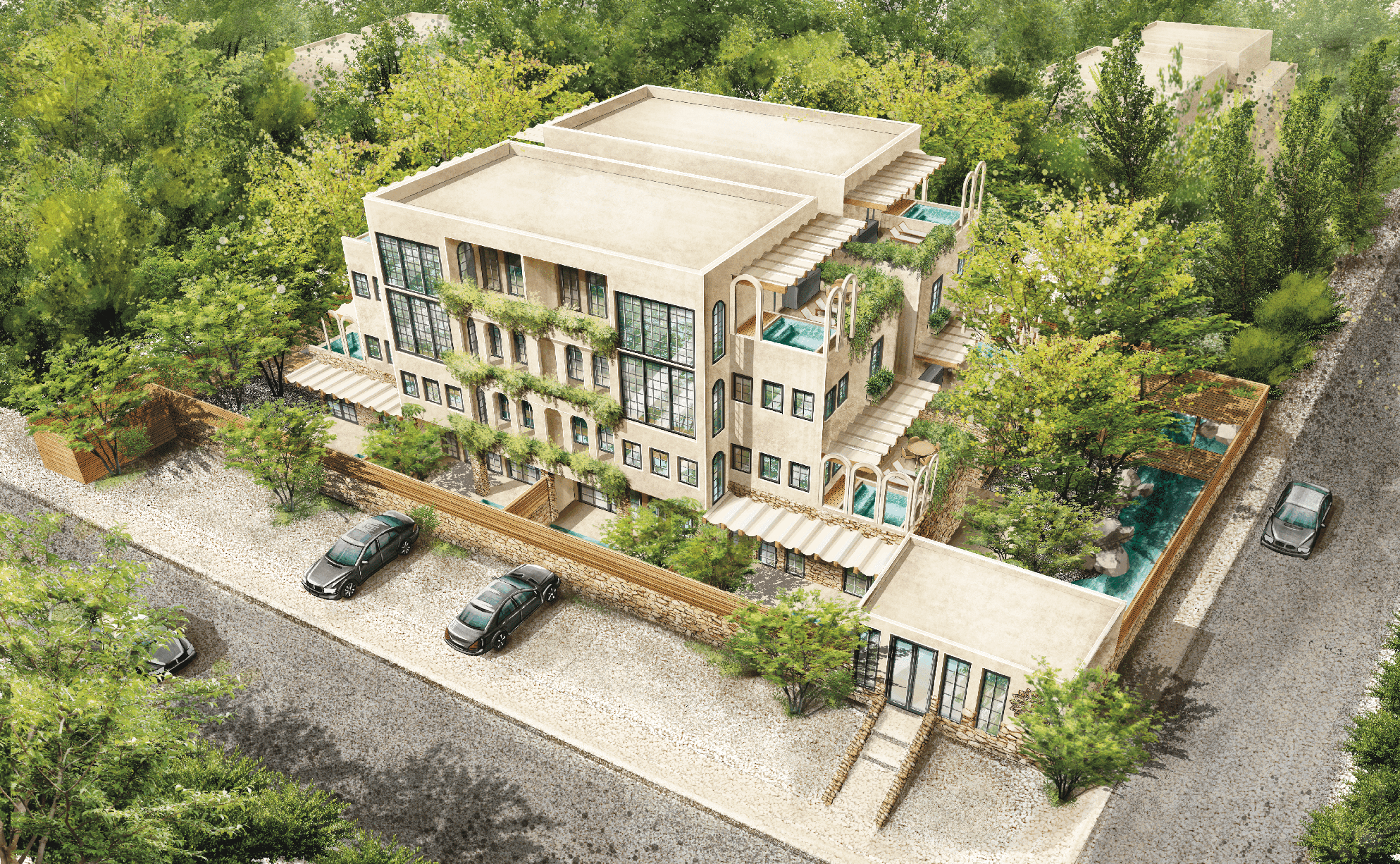Adhonai aerial architectural render