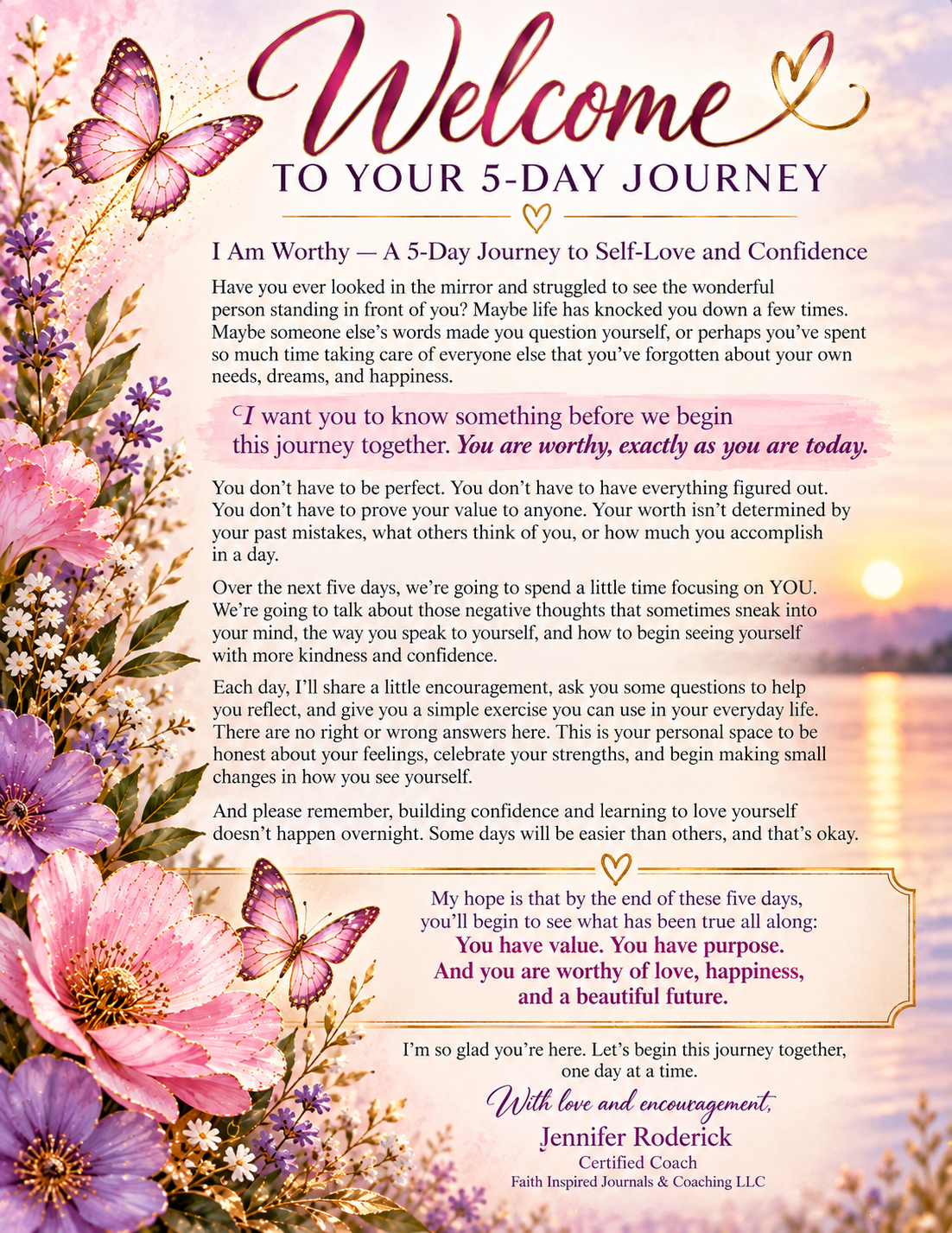 Welcome to Your 5-Day Journey by Jennifer Roderick