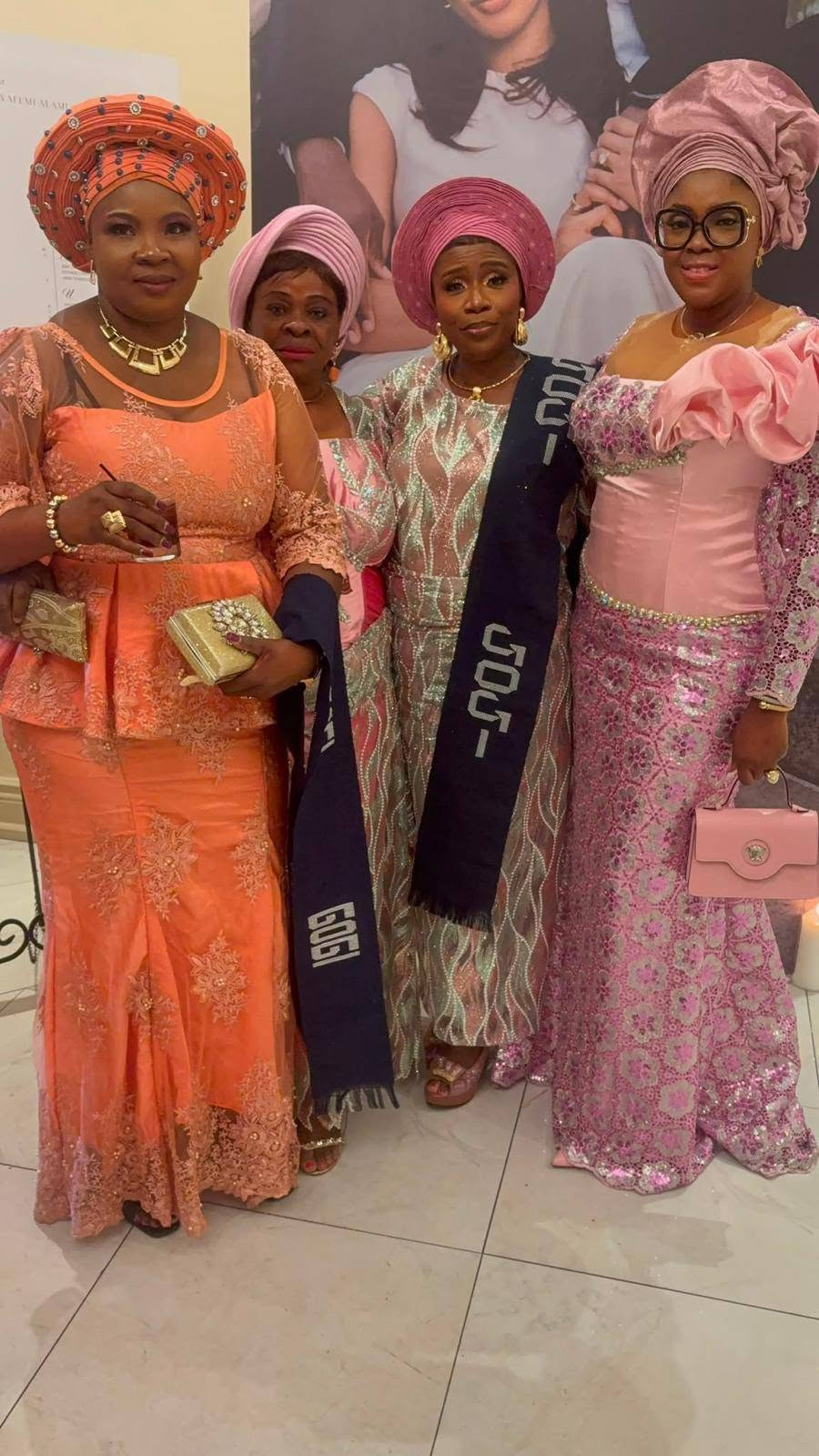 Radiant Sisters in Coral & Pink Gele