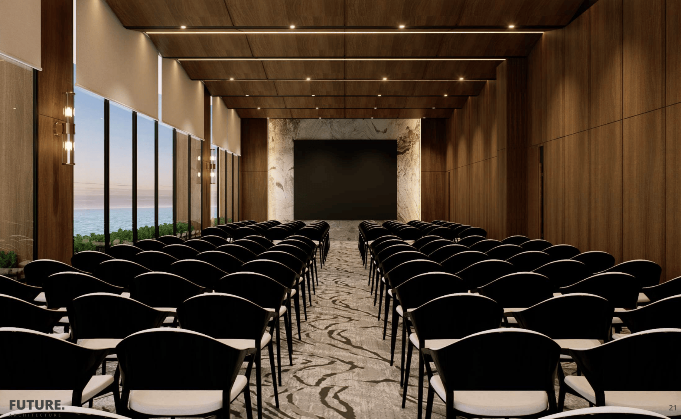 Konferencia- és üzleti rendezvényközpont tengeri panorámával