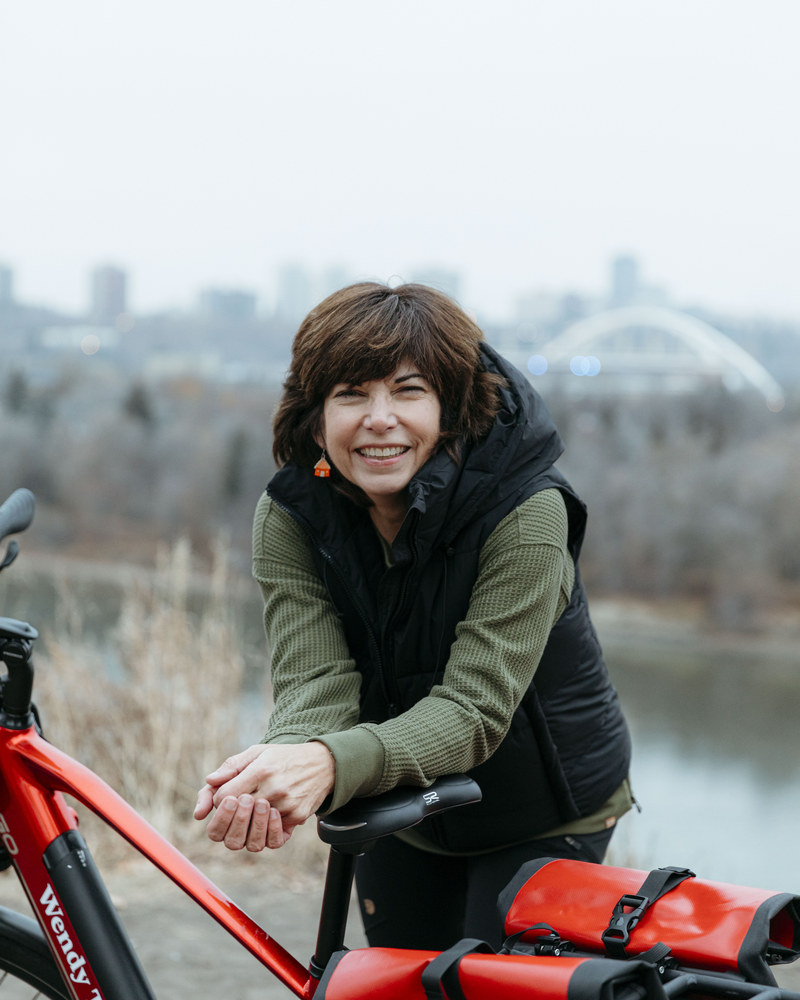 Wendy Theberge along Edmonton's river valley
