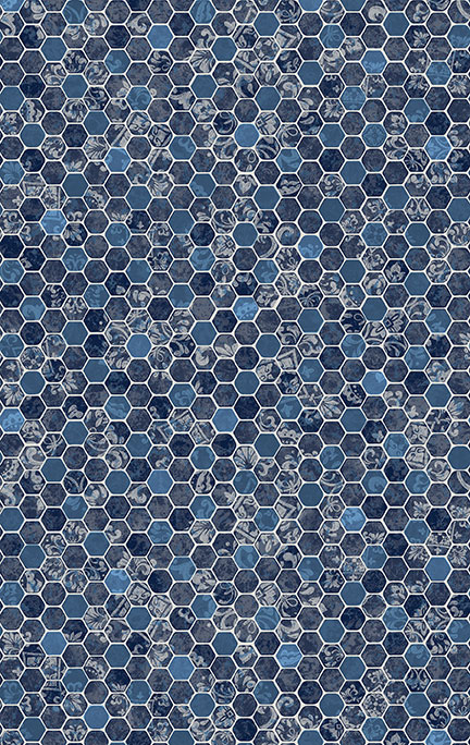 Imperial Vinyl Works Honeycomb Mosaic pool liner pattern showing detailed geometric hexagonal tilework