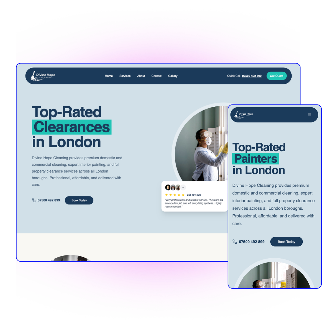 Divine Hope Cleaning — Cleaning & Property Clearances website preview