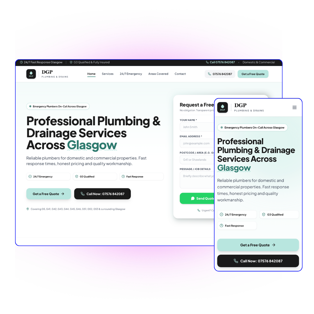 DGP Plumbing & Drains — Plumbing & Heating website preview