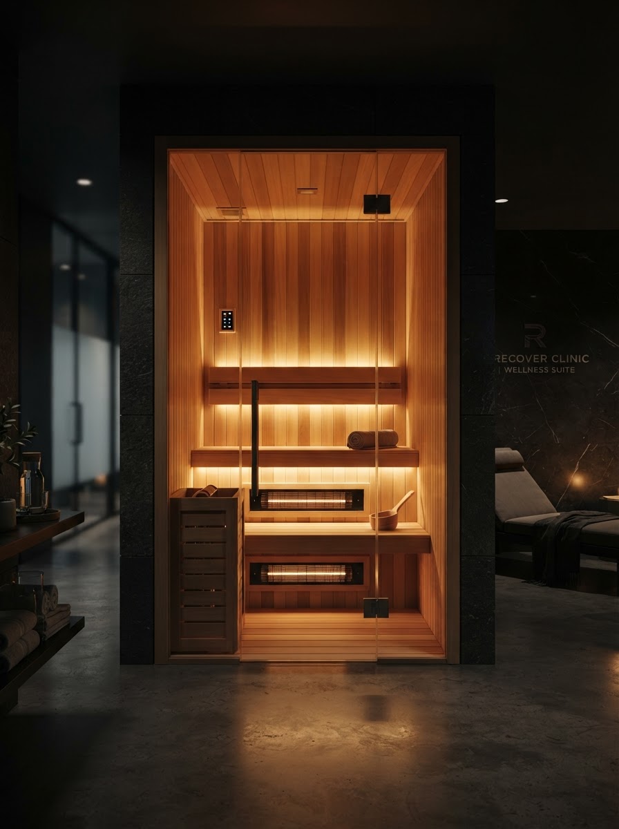 Infrared sauna recovery experience