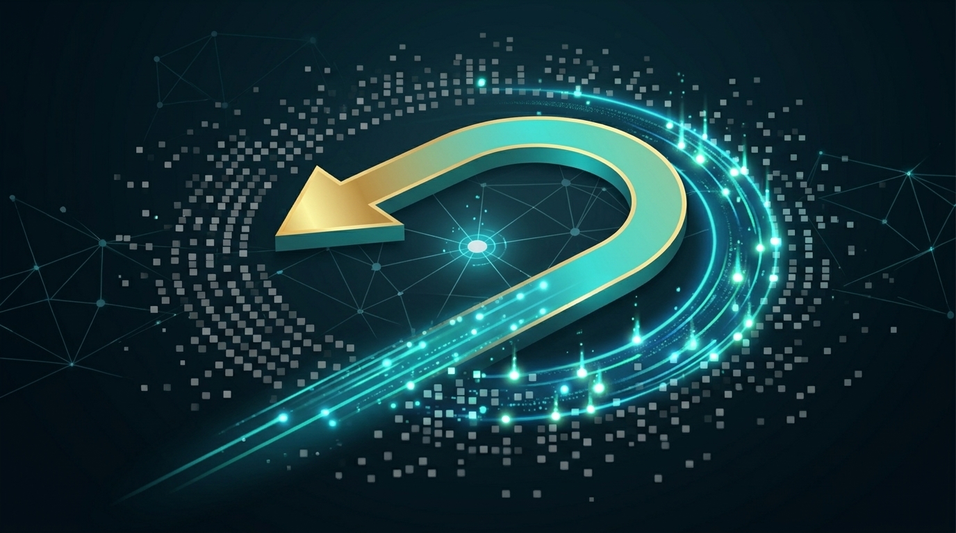 Automated follow-up and customer reactivation flow loop over an illuminated digital network