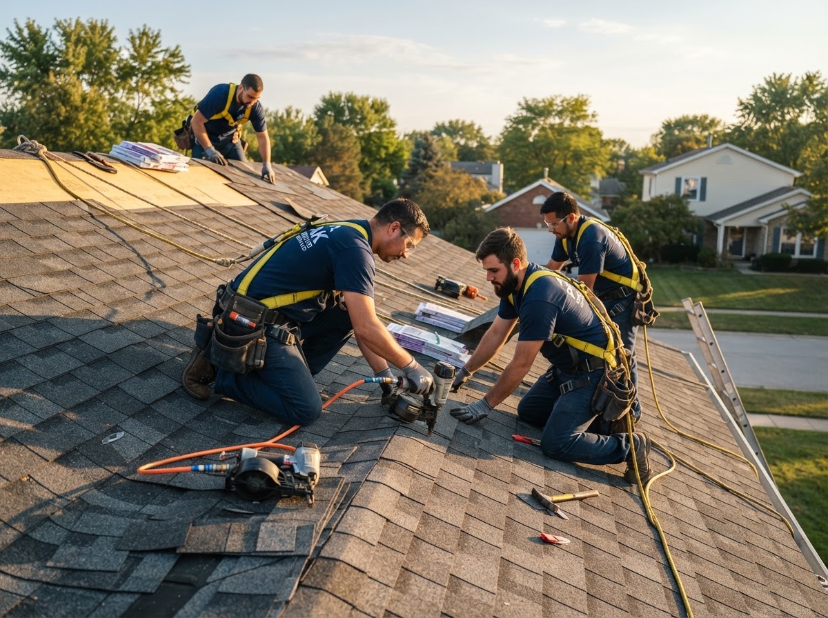 Five Fold Roofing crew installing a roof in Oklahoma